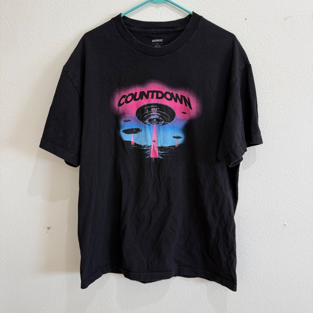 Insomniac Countdown NYE 2018 Festival T-Shirt Mens XL Black UFO Graphic EDM USA